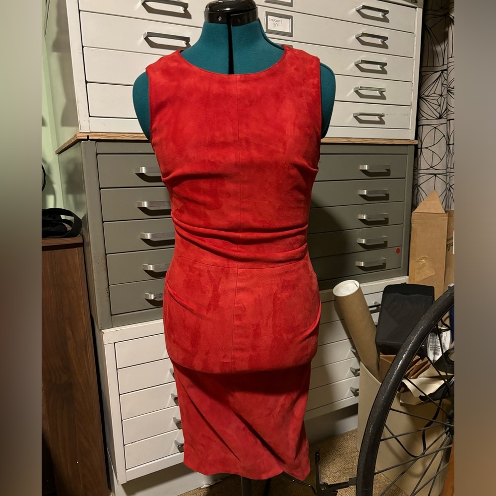 REAL SUEDE Nicole Miller Atelier sheath dress